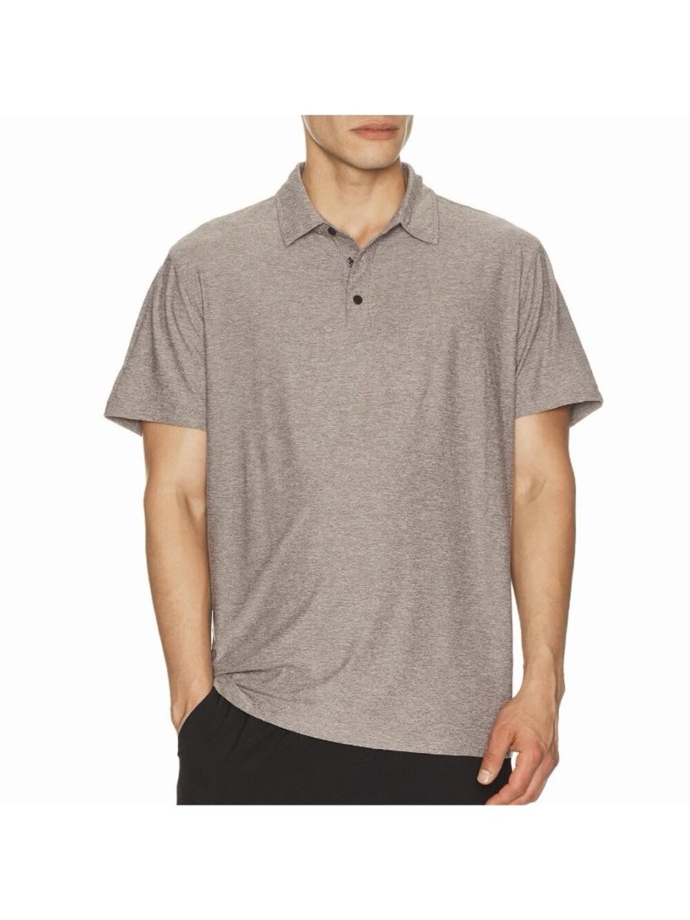 Vuori Strato Tech Short Sleeve Polo Shirt Heather Mocha Brown Men’s Sz Medium
